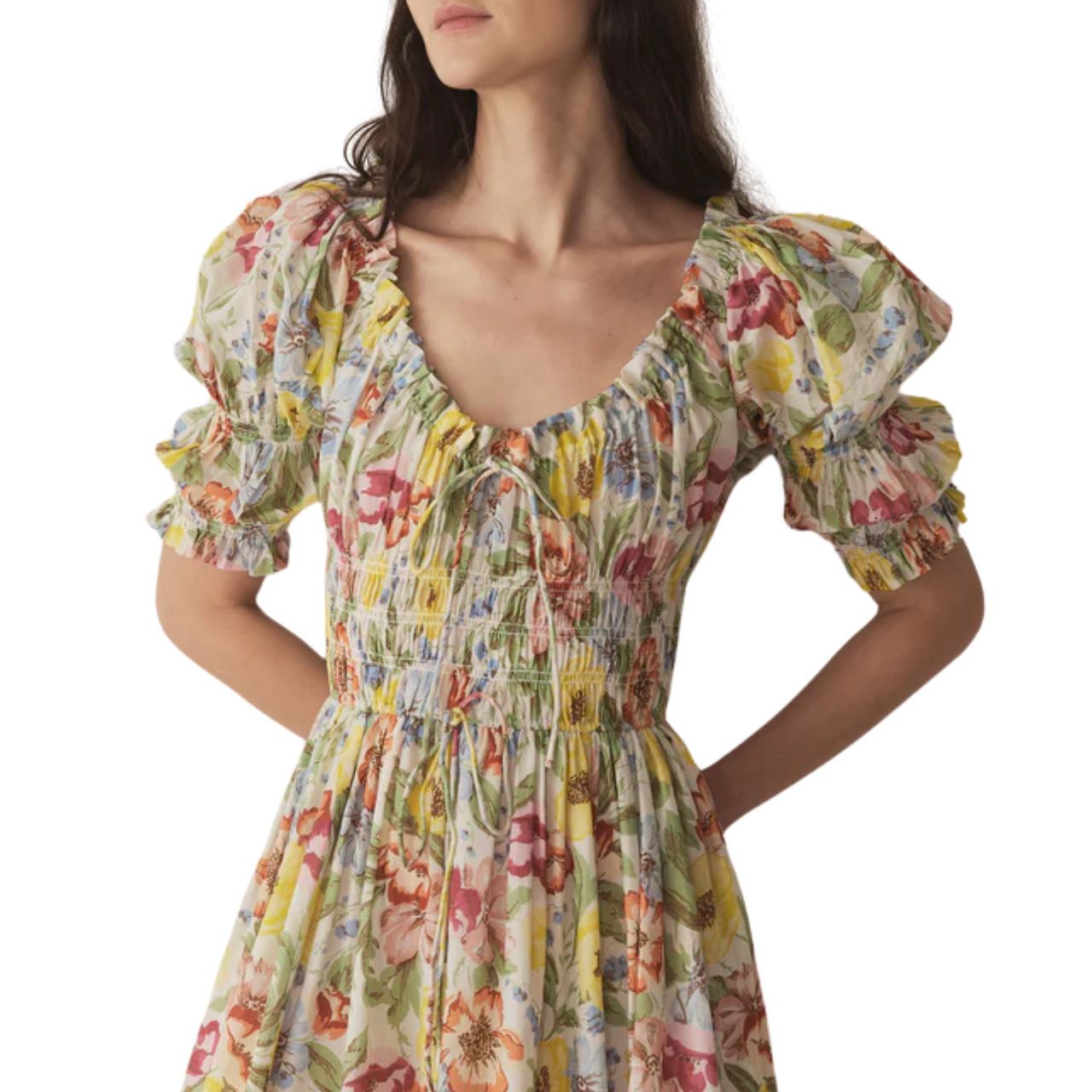 Ischia Dress Blanc Anemone Bloom