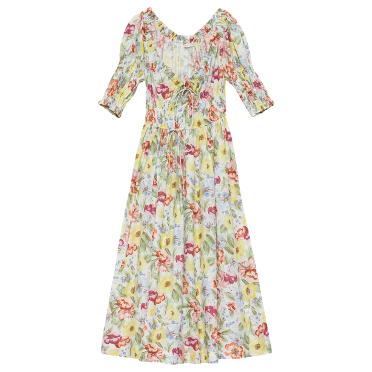 Ischia Dress Blanc Anemone Bloom