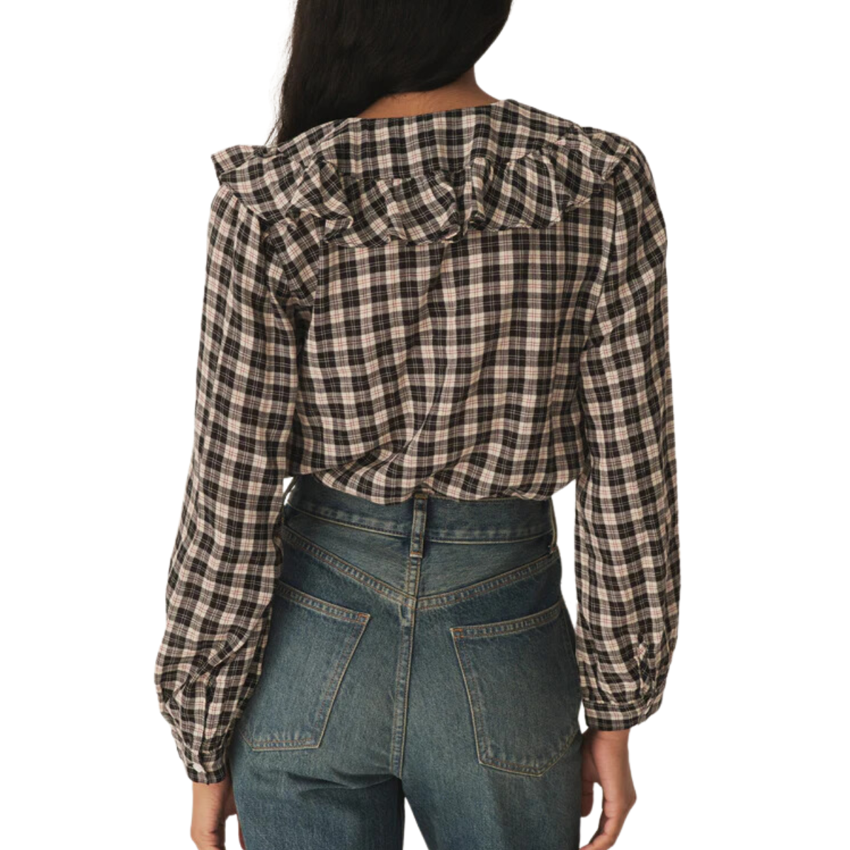 Joelle Top Navy Plaid