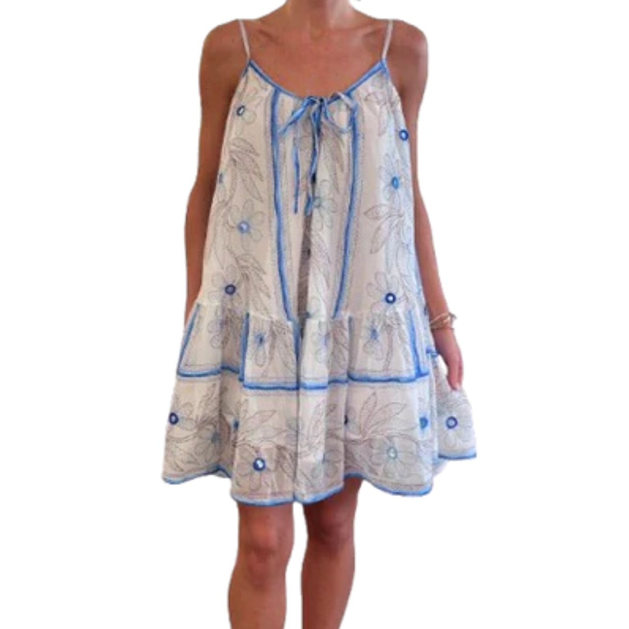 Johri Print Loose Mini White/Blue
