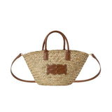 Small Monogram Straw Tote Cognac