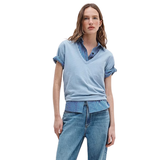 The Slub Vee Tee Haze Blue