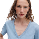 The Slub Vee Tee Haze Blue