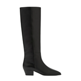 Medea Black Leather Knee High Boots