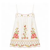 Flower Embroidery Sleeveless Tunic