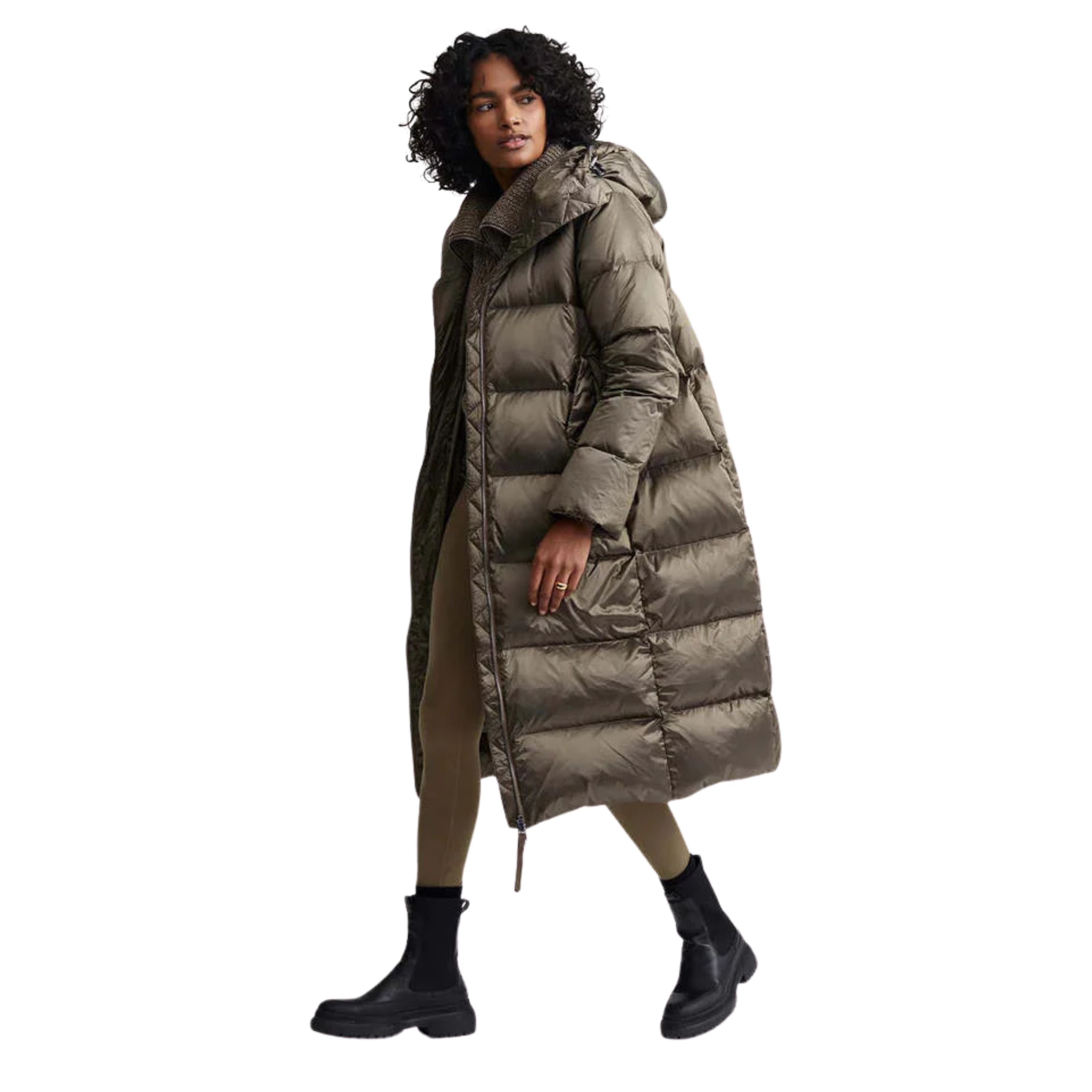 Katya Down Puffer Olive Metallic