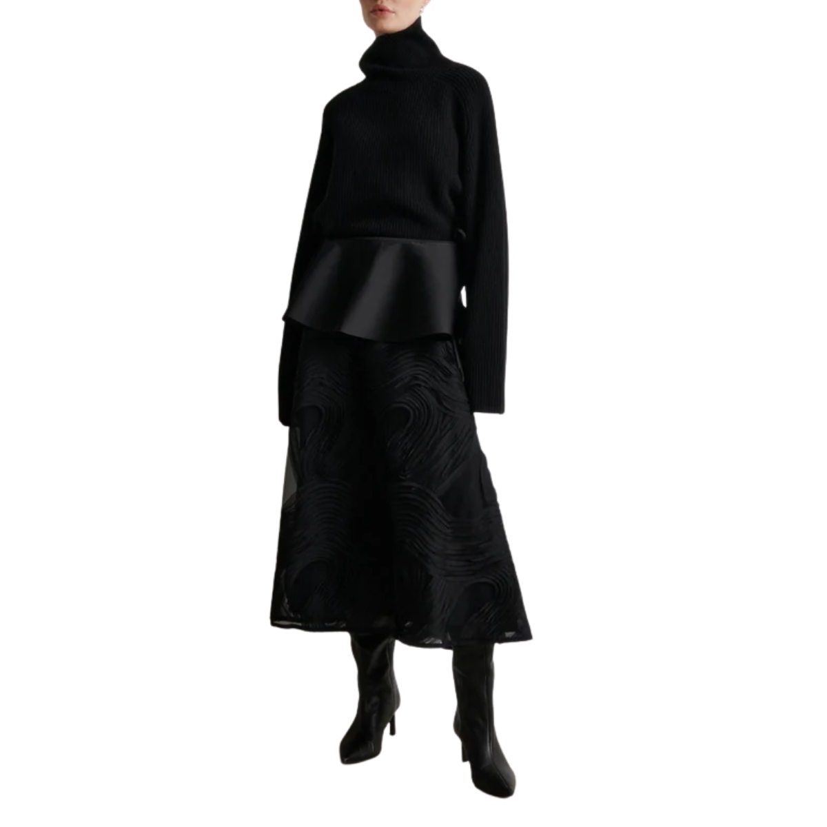 Soalie Black Mid-Length Skirt
