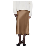 Bar Silk Skirt Sepia