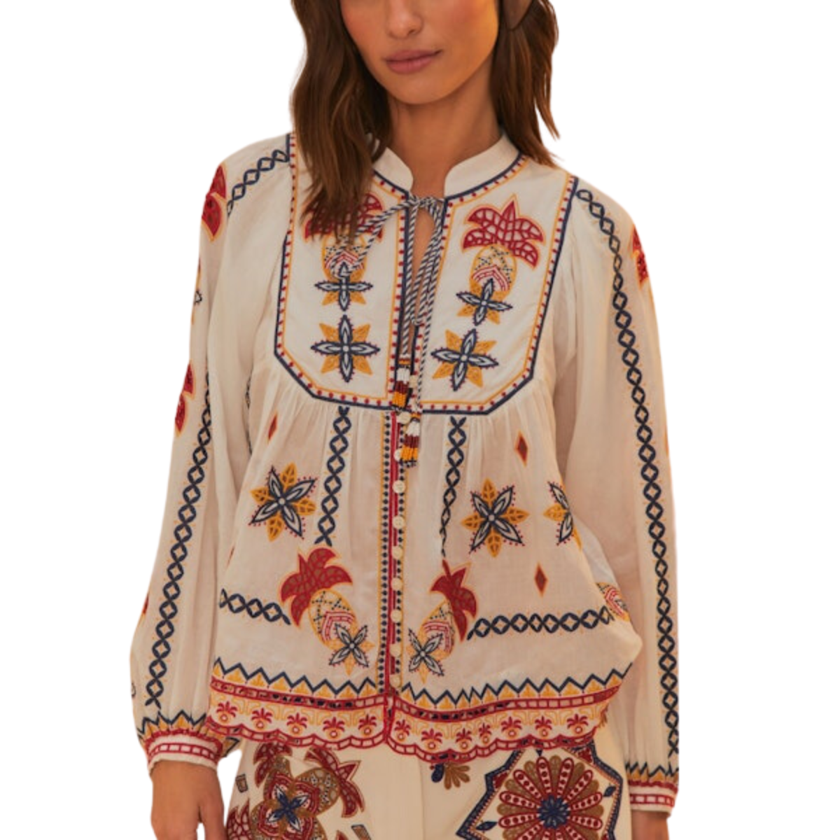 Mary Tiles Embroidered Blouse