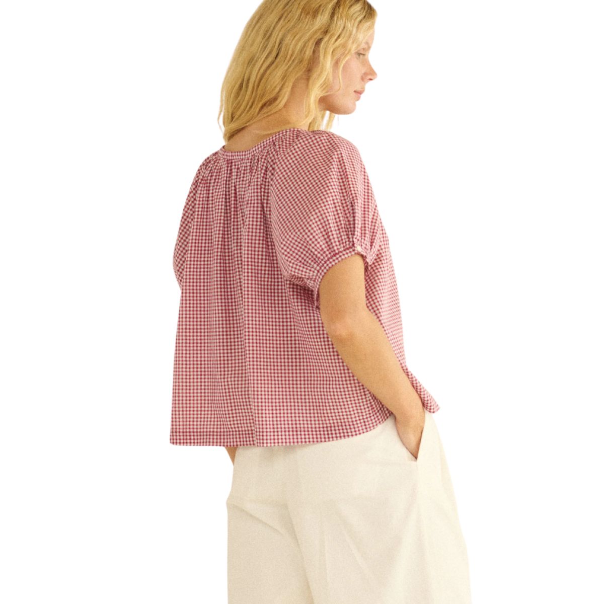 June Top Mulberry Gingham