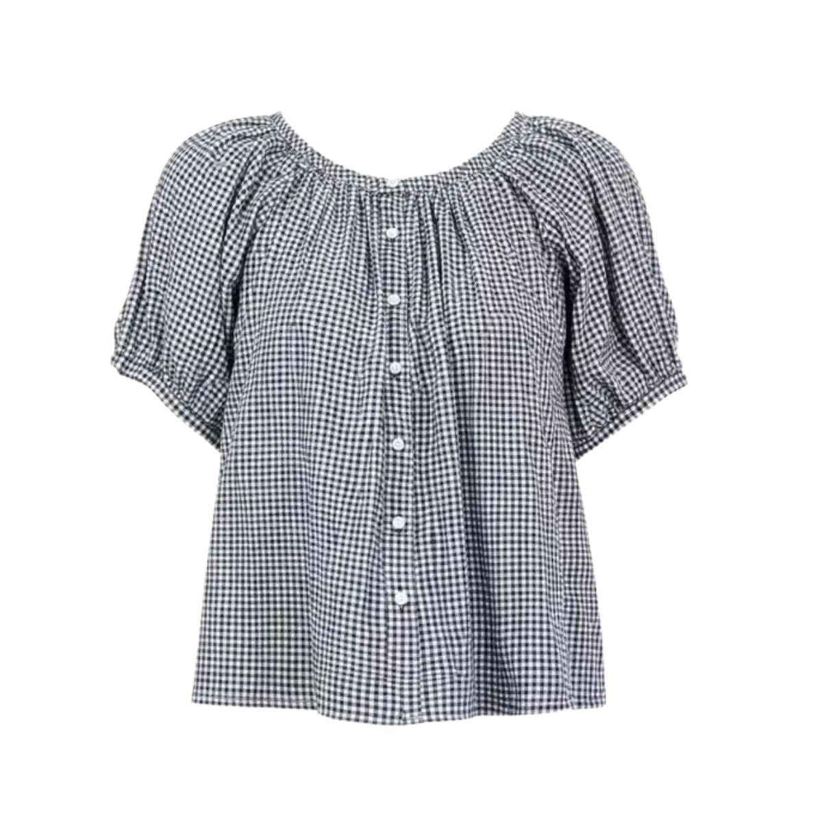 June Top Black Gingham