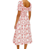 Nanette Dress Ivory Red Handkerchief