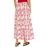 Dax Skirt Ivory Red Handkerchief