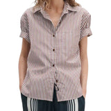 Connie SS Shirt Brown Stripe