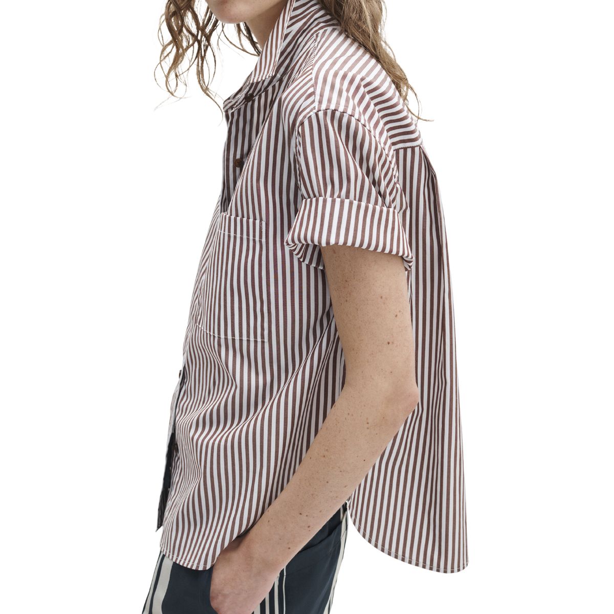 Connie SS Shirt Brown Stripe