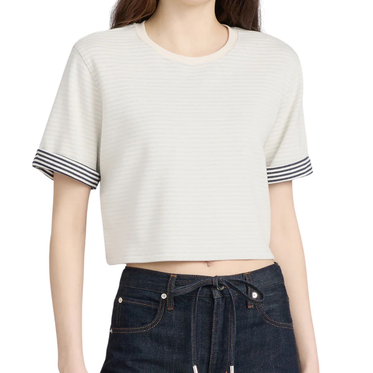 Stripe Cuff Top Cream
