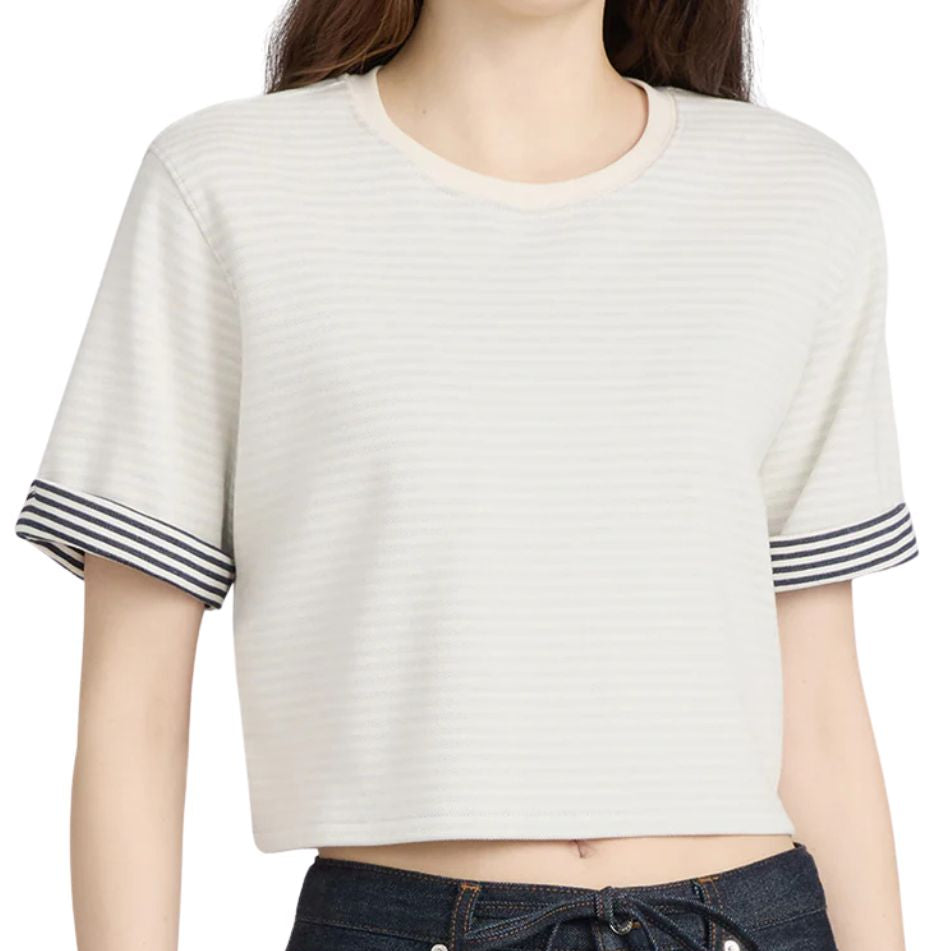 Stripe Cuff Top Cream