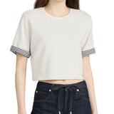 Stripe Cuff Top Cream
