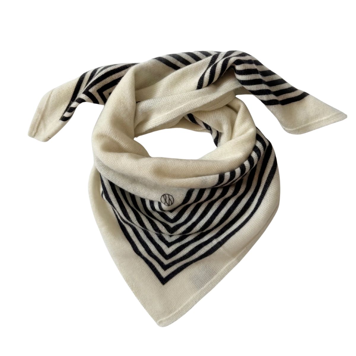 Cashmere Striped Scarf Cream