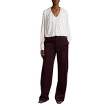 Long Sleeve V neck Bubble Top Ivory