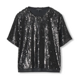 Cher Black Sequin Top