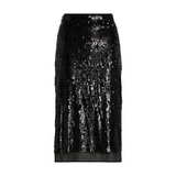 Cher Black Sequin Midi Skirt