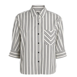 Lucia Shirt Ivory/Grey Stripe