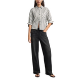 Lucia Shirt Ivory/Grey Stripe
