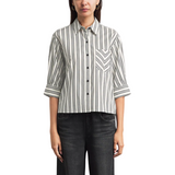 Lucia Shirt Ivory/Grey Stripe