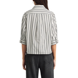 Lucia Shirt Ivory/Grey Stripe