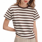 Kelly Pink/Brown Stripe T-Shirt