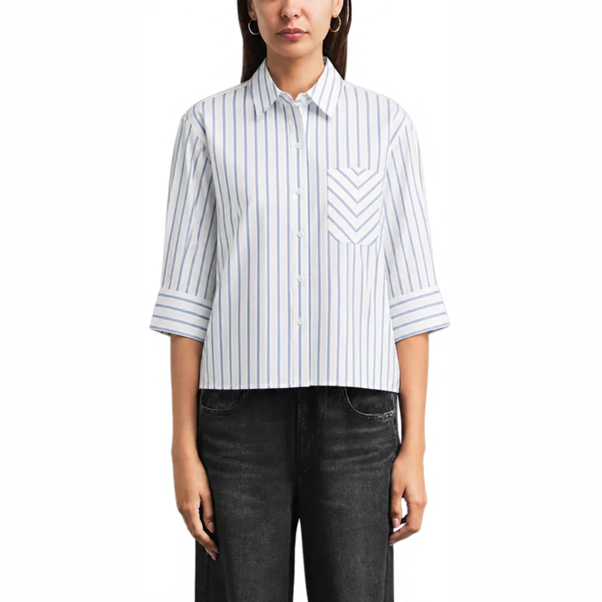 Lucia White Stripe Poplin Shirt