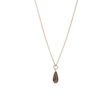 Gold Smoky Slim Droplet Necklace