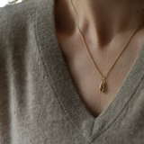 Gold Smoky Slim Droplet Necklace
