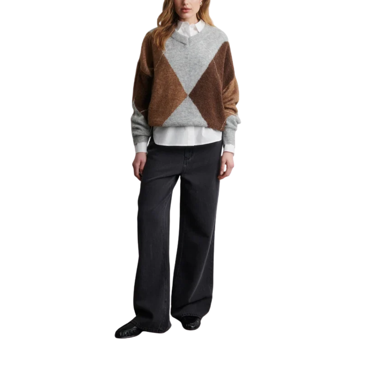Forca Beige Knit V-Neck