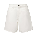 Ecru Square Denim Mid-Length Shorts