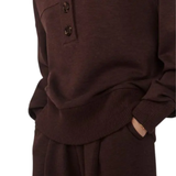 Bronya Coffee Marl Button Sweat