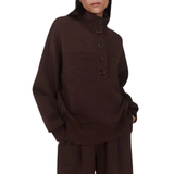 Bronya Coffee Marl Button Sweat