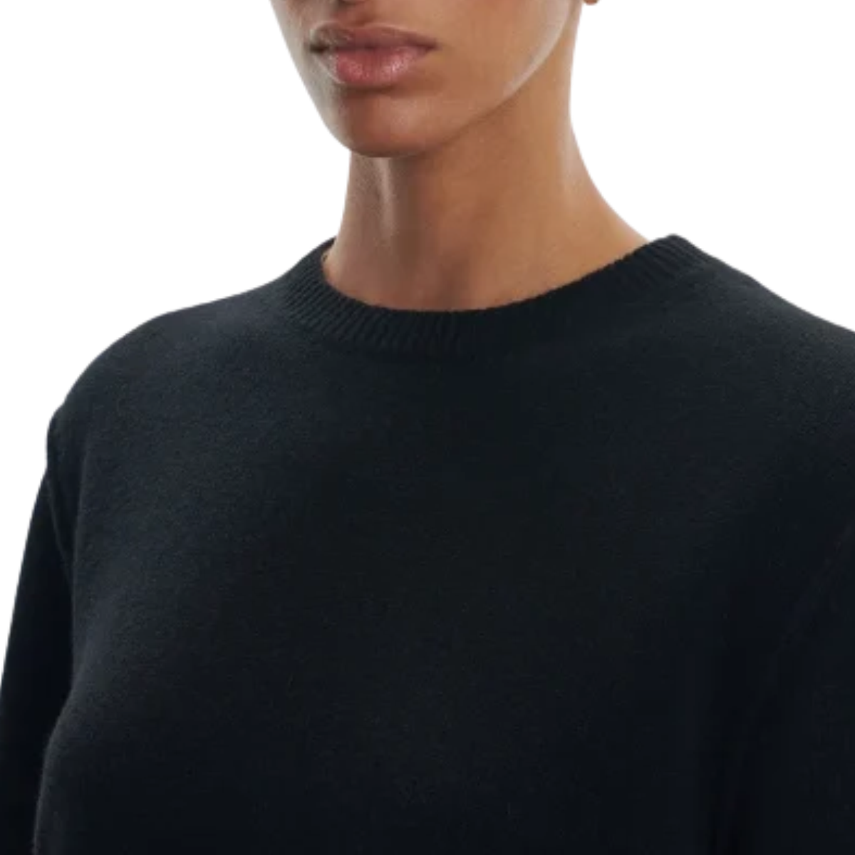 Black Round Neck Short Sleeve Jumper