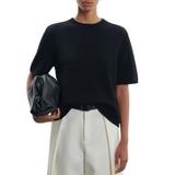 Black Round Neck Short Sleeve Jumper