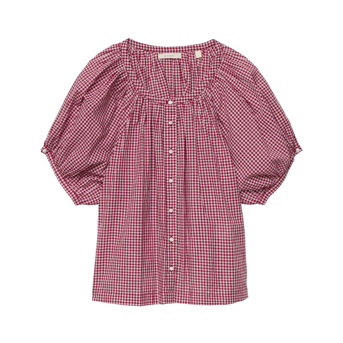 June Top Mulberry Gingham
