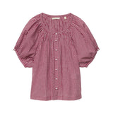 June Top Mulberry Gingham