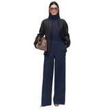 Yukio Navy Gabardine Stretch Trousers