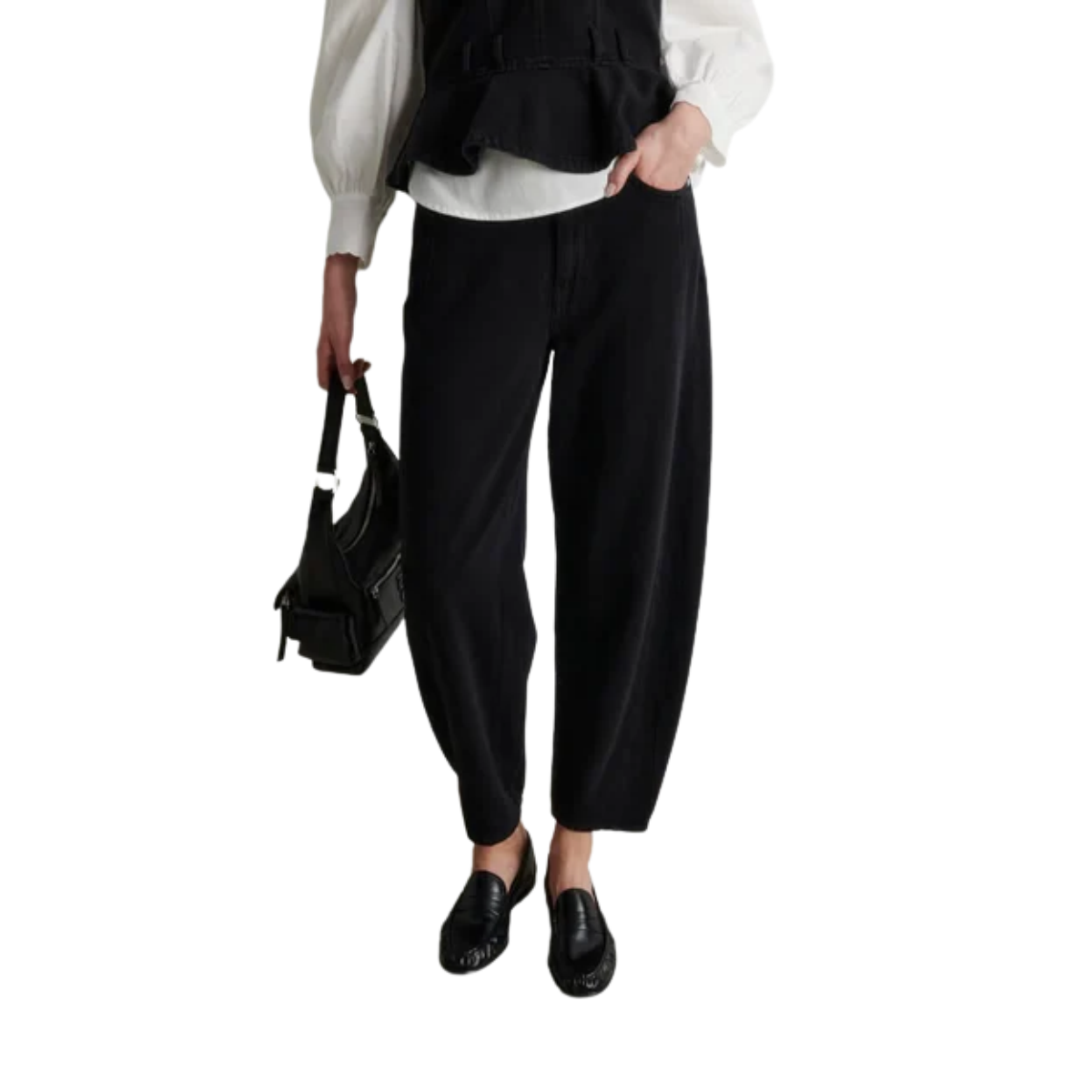 Loana Black Barrel Jeans