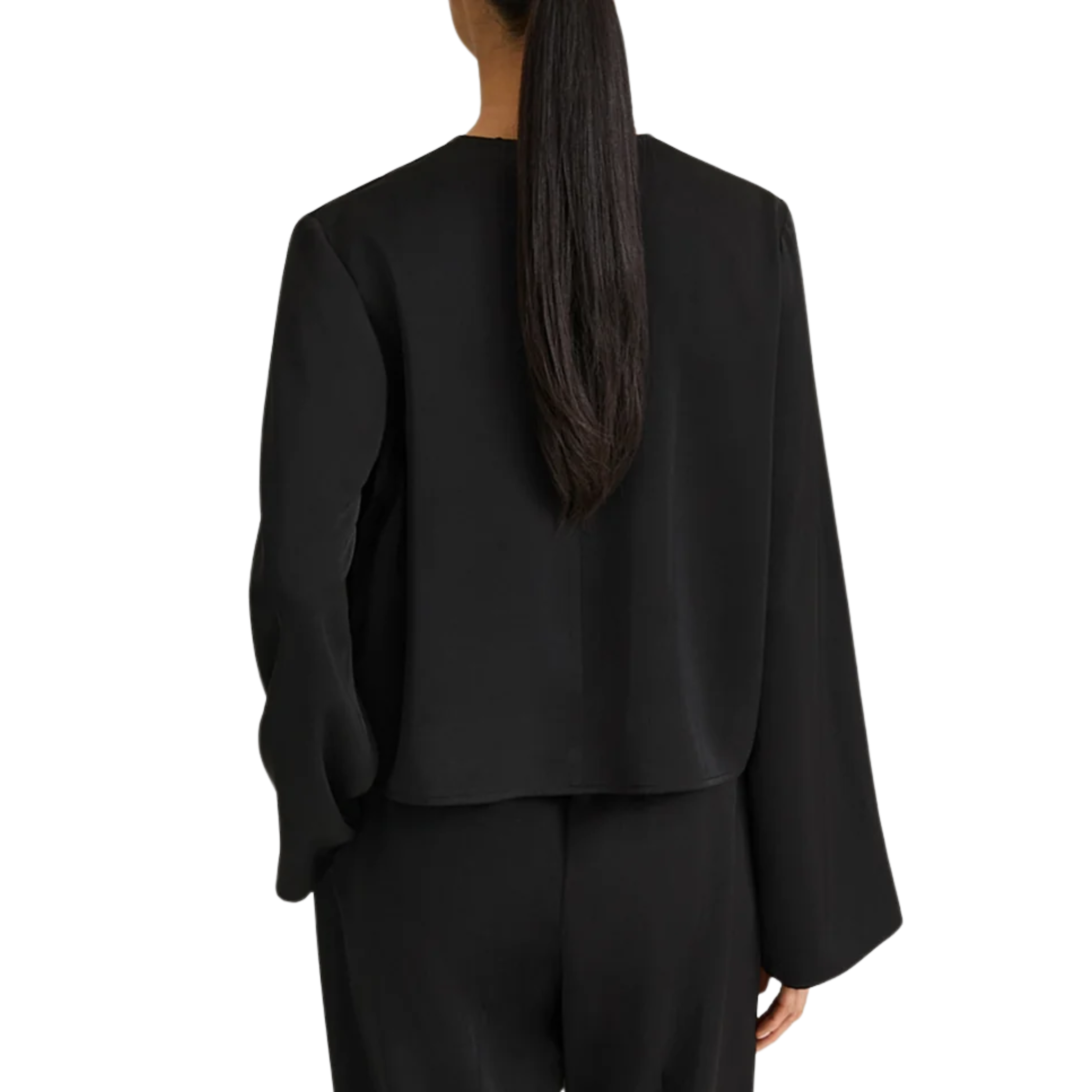 Mirai Black Satin Blouse