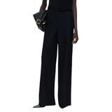 Yukio Black Gabardine Stretch Trousers