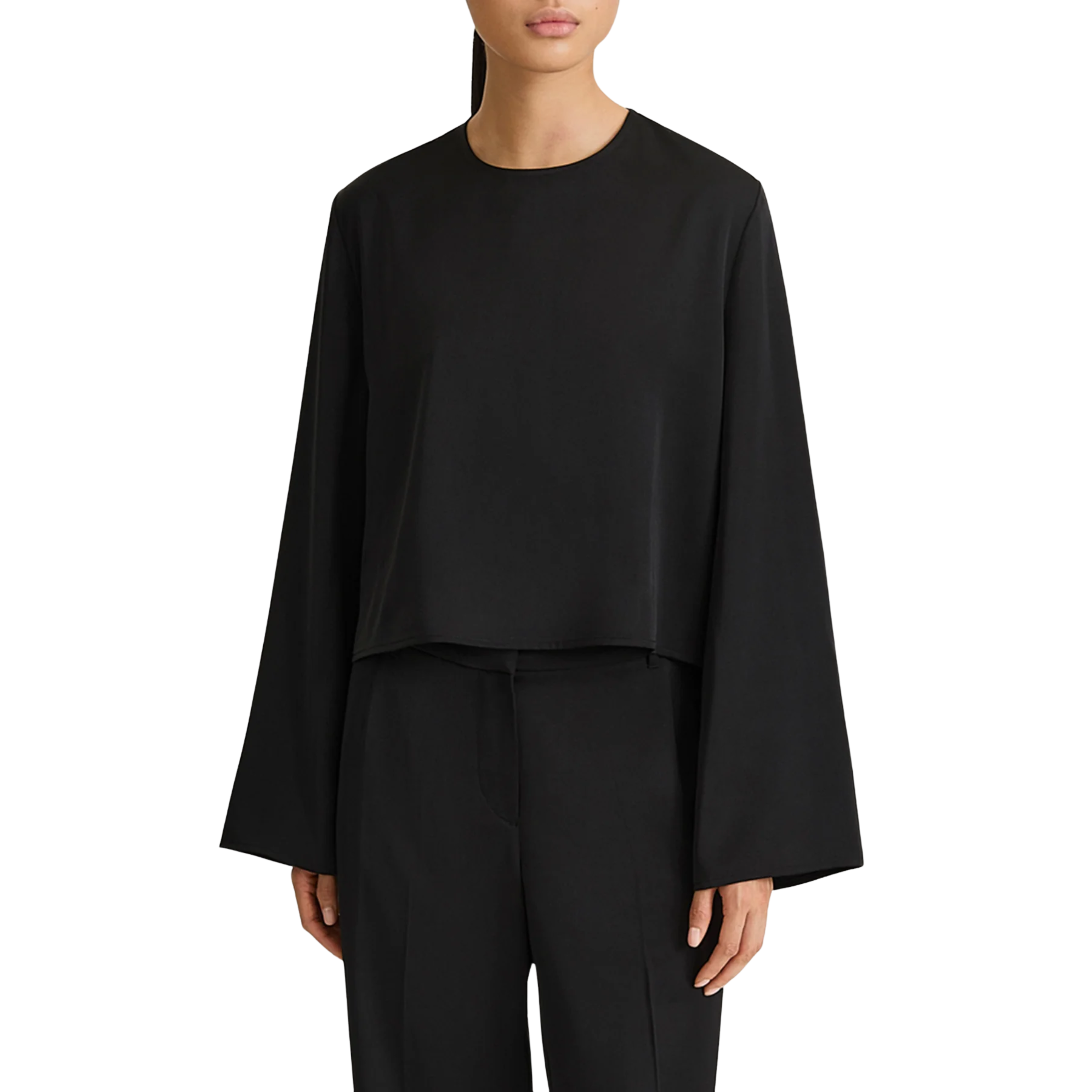 Mirai Black Satin Blouse