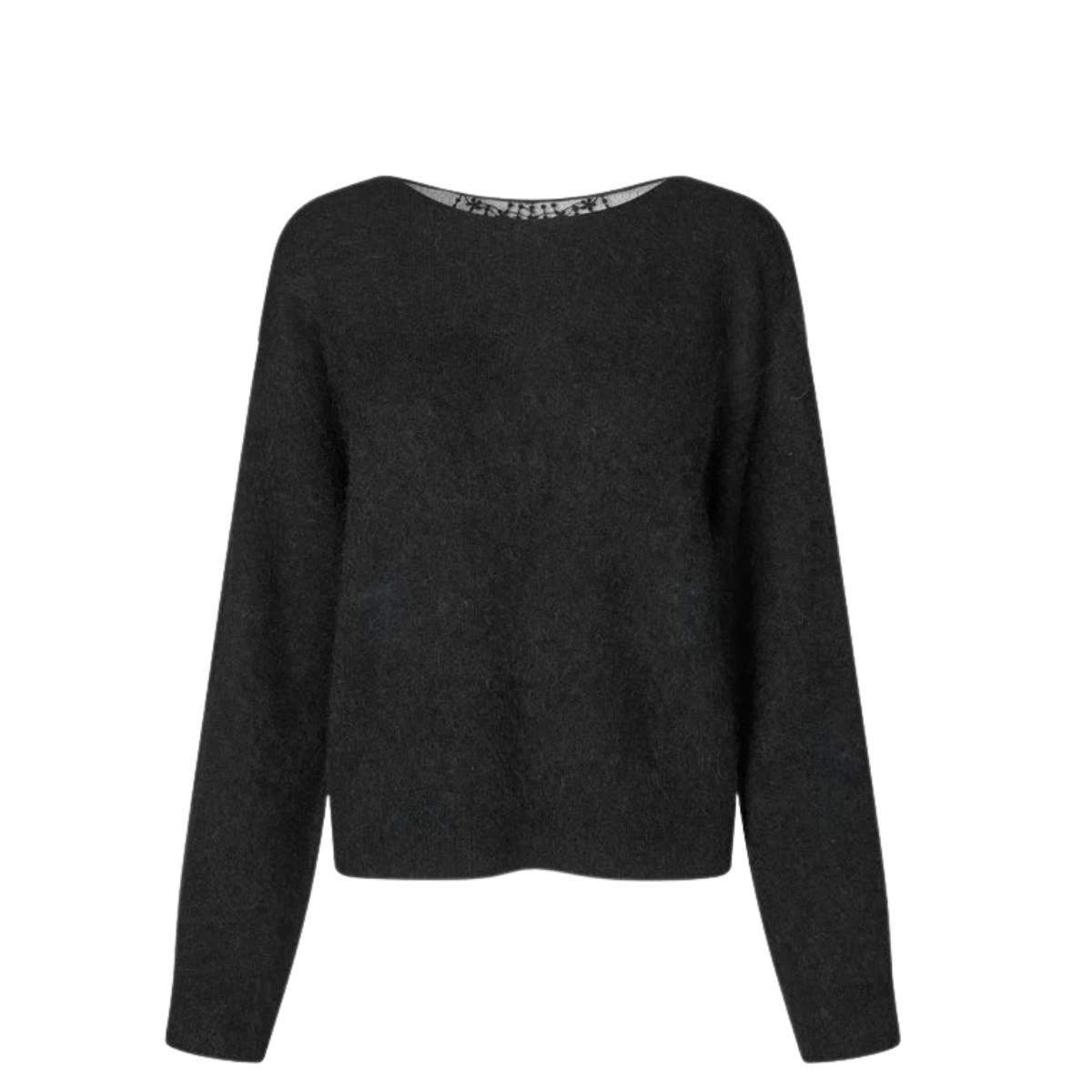 Brook Black Knit Lace O-Neck