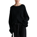 Brook Black Knit Lace O-Neck