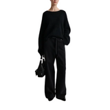 Brook Black Knit Lace O-Neck